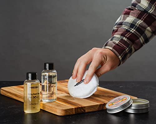 CLARK'S Cutting Board Care Kit, Includes Food Grade Mineral Oil, Cutting Board Cleaner, Wax, and a Buffing Pad, Food Safe Cutting Board Oil, Housewarming Gift Set - style: Gift Set