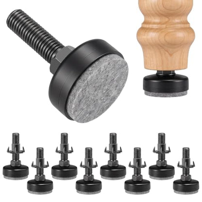 Threaded Furniture Leveling Feet, Levelers with T-Nuts & Pads (8 PCS)