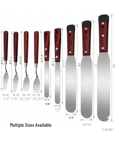 9-Piece Professional Caulking Spatula Set with Wooden Handle - size: 9pcs
