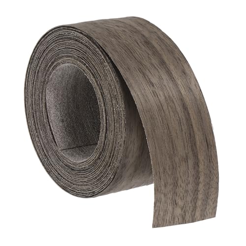 uxcell 1-1/2 Inch x 15ft Wood Veneer Edge Banding, Pre-Glued Flexible Black Walnut Edging Strips, Iron on with Hot Melt Adhesive Wood Tape for Cabinet Repair and Furniture Restoration - size: 1-1/2 Inch x 15ft