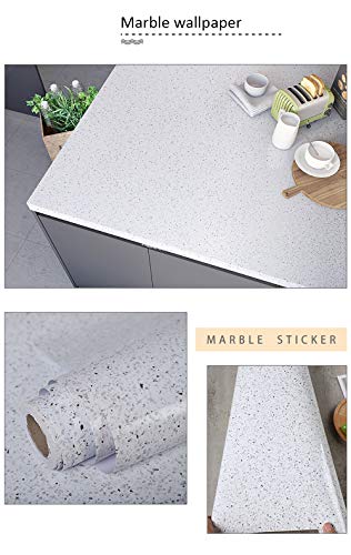 MelunMer White Wallpaper Marble Contact Paper for Countertops 15.7”×118” - color: White, size: 15.7" x 118"