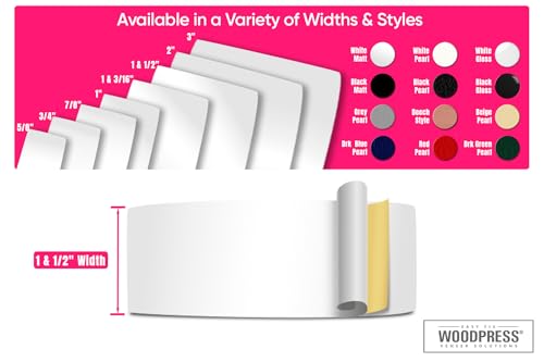 1&1/2" Matt White Peel & Stick Melamine Edge Banding, 25 ft - size: 1 & 9/16 inch