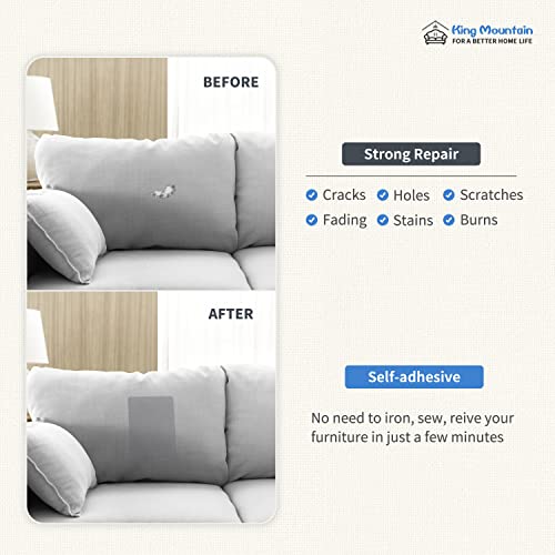 KING MOUNTAIN Canvas Repair Patch 5×8 Inch 8 Pcs Self-Adhesive Waterproof Fabric Patch for Sofas, Tents, Furniture,Tote Bags, Car Seats (Black) - color: Black, size: Canvas-5"W×8"L