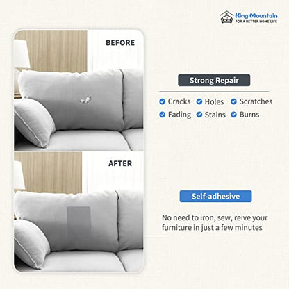 KING MOUNTAIN Canvas Repair Patch 9 x11 Inch 4 Pcs Self-Adhesive Waterproof Fabric Patch for Sofas, Tents, Furniture,Tote Bags, Car Seats (Beige-1) - color: Beige-1, size: Canvas-9"W×11"L-4pcs