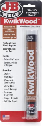 J-B Weld 8258 KwikWood Wood Repair Epoxy Putty Stick-7 inch, Beige (Pack of 6) - size: 7 Inch (Pack of 6)