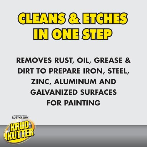 Krud Kutter Metal Clean and Etch, 1 Gallon, Prepaint Surface Prep for Metal, Removes Rust, Dirt and Residue, Helps Improve Coating Adhesion, Low Odor Formula for Steel.