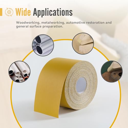 600 Grit Sandpaper Roll 20 Yard Long Continuous Roll,2-3/4” Wide Adhesive Backed Sandpaper Roll Sanding Sheets for Automotive,Woodworking,Hand Sanding Blocks - style: 600Grit