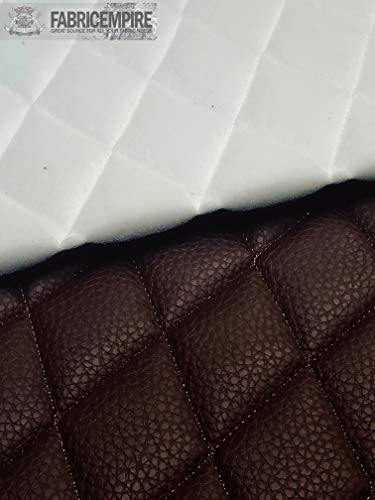 Vinyl Quilted Foam Fabric with 3/8" Foam Backing Upholstery / 52" Wide/Sold by The Yard/FABRIC EMPIRE (Chocolate, Diamond 2" x 3") - color: Chocolate, size: Diamond 2" x 3"