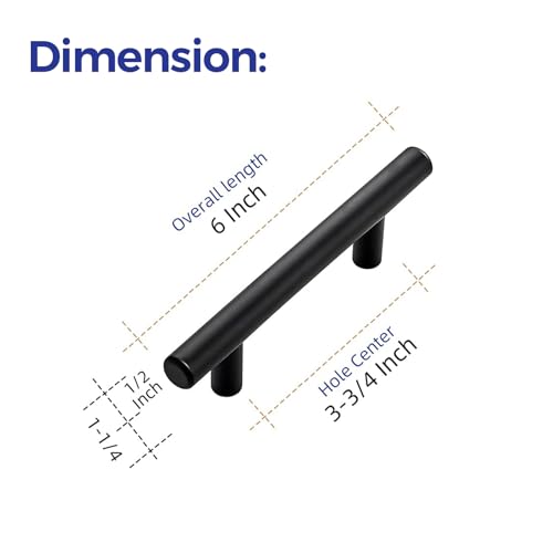 Ravinte Matte Black Cabinet Handles Round Drawer Pulls 6 Inch 5 Pack - color: Black