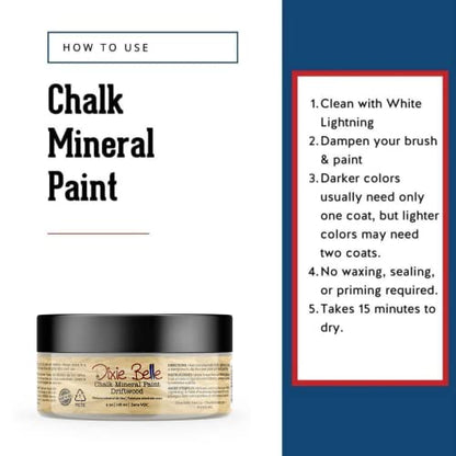 Dixie Belle Paint Company Chalk Mineral Paint - Driftwood (4oz) - color: Driftwood, size: 4 Fl Oz (Pack of 1)