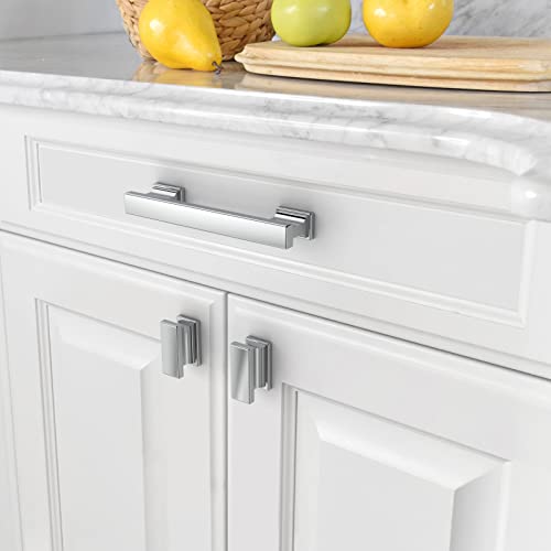 Asidrama 10 Pack 3.75 inch Polished Chrome Kitchen Cabinet Handles - color: Polished Chrome, size: 3.75" Hole Center, style: 10 Pack