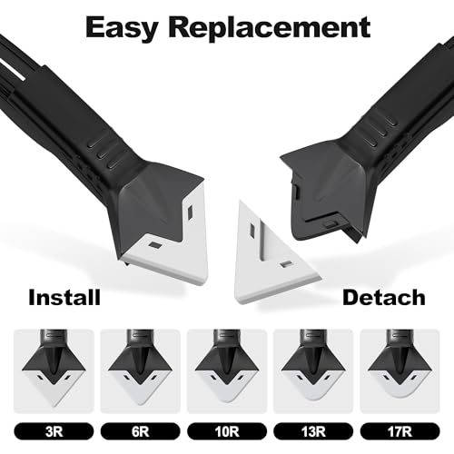 Caulking Tool Silicone Caulking Tools 3 in 1, Caulk Remover Tool, Sealant Finishing Tool Grout Remove Scraper, Caulk Remover Glass Glue Angle Scraper for Kitchen Bathroom Floor Window Sink