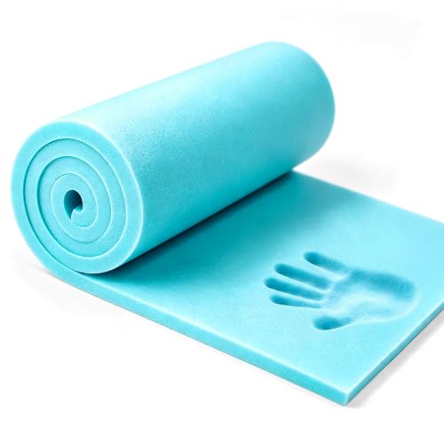High Density Upholstery Memory Foam 1/2" Height 72" L x 24" W, Cut to Size | Gel Memory Foam Roll for Couch Dining Chair Cushion RV Mattress & Furniture Replacement Keep Comfort & Support - color: 72" L X 24" W X 1/2" H