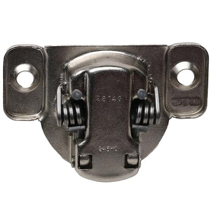25 Pack Rok Hardware 105-Degree Opening Angle 7/16" (11mm) Overlay Screw-On 2-Cam, 6 Way Adjustable Soft-Close Face Frame Cabinet Hinges, Nickel Plated Finish - H8Q045H