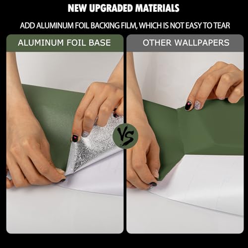 Peel and Stick Wallpaper Green Contact Paper Self Adhesive Removable - color: Dark Green, size: 17.7" x 393.7"