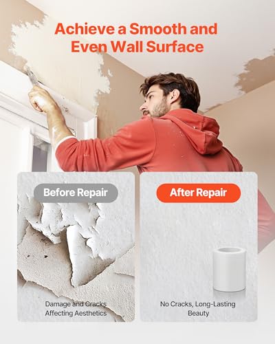 VEVOR Drywall Mesh Tape, 5.91 inch W x 98.43 ft L Self-Adhesive Fiberglass Drywall Joint Tape, 12 Rolls Dry Wall Patch for Easy Sheetrock Ceiling Crack Repair, to Achieve Smooth Even Wall Surface - color: White - 12-pack