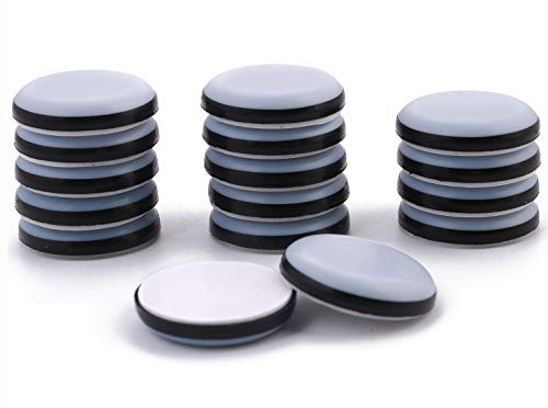 1.16" Adhesive Furniture Sliders -Furnigear Chair Glides PTFE Mover Slide on Furniture & Kitchen Appliances Slider Easy and Safely - Best Furniture Sliders for Carpet Hardwood Floors (grey-16 Pack) - size: 1.16" Adhensive, grey- 16pack
