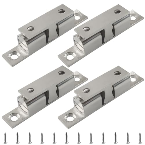 BokWin 2.75 Inch Double Roller Catch Cabinet Latches, 4 Pack - size: 2.75 Inch / 70mm