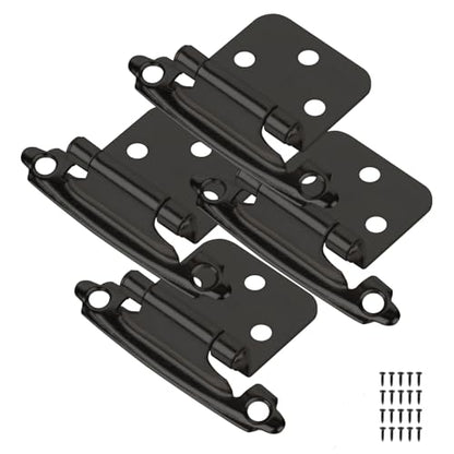 Cabinet Hinges 8 Pack 1/2" Overlay Self-Closing Satin Black - color: Black, size: 8Pack