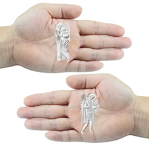 Art Molds for Polyclay Air Dry Clay Plaster, 2 Carved Archangel Symbols - color: Archangel