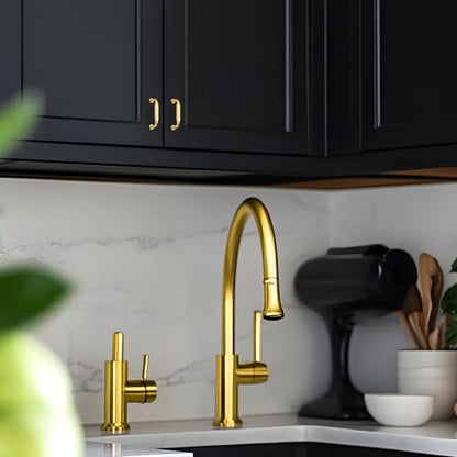 HOME EDIT Brushed Gold Solid Cabinet Handles & Pulls 3 Inch 10 Pack - color: Brushed Gold, size: 3 inches Hole Center