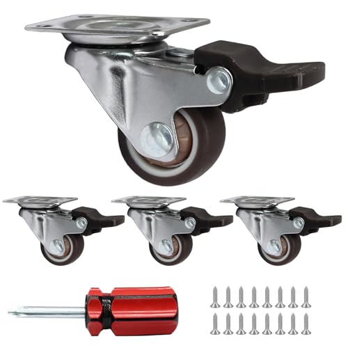 1Inch Low Profile Swivel Caster Wheels, 4Pcs - style: 1 Inch
