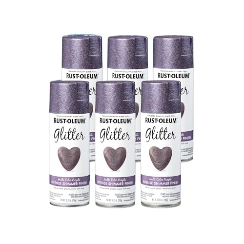Rust-Oleum 342607-6PK Specialty Glitter Spray Paint, 10.25 oz, Purple Multi-Color, 6 Pack - color: Purple Multi-Color, size: 10.25 Ounce (Pack of 6)