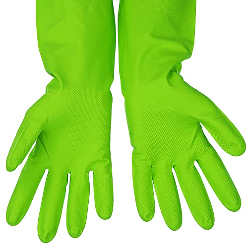 Latex Free Nitrile Cleaning Gloves, Medium, 3 Pairs - color: Green+pink+orange, size: Medium