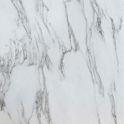 Tivoli Self Adhesive Vinyl Floor Tiles, 45 Tiles, 12 x 12 in, Peel & Stick - color: Bianco Marble