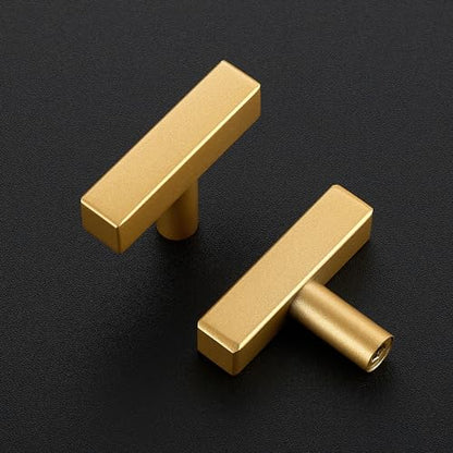Ravinte Champagne Gold Handles Square Cabinet Hardware Single Hole 10 Pack - size: Single Hole