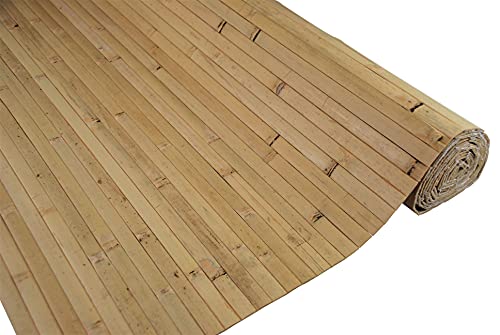 amaZulu Natural Bamboo Wall Panels 4x8 — Natural Tambor Cladding, Flexible Accent Wall, Bar Front, Wainscoting & Ceiling Tile, Mesh-Backed, 32 sq ft, Indoor & Covered Outdoor - color: Natural