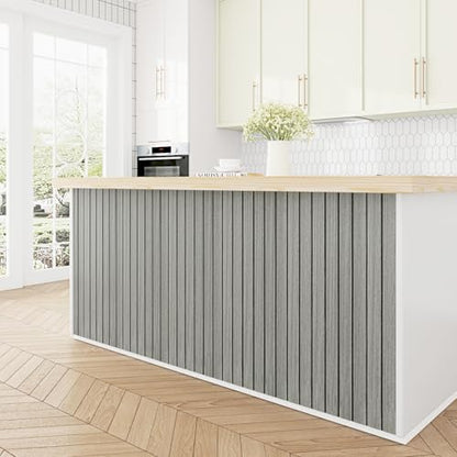 16.8"×118" 3D Grey Wood Wall Panels for Bedroom Living Room Liner - color: Gray