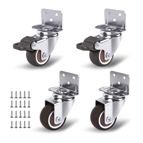 ZUOFANG 1" Small Low Profile Caster Wheels Set of 4, Mini, 97 lbs Total - style: 1.0 Inch Wheel