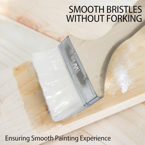 4 Inch Wide Wool Paint Brushes, Set of 2 for DIY and Furniture - size: 4 Inch