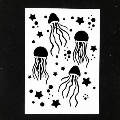 TIAMECH A4 Reusable Jellyfish Star Stencil for Painting - color: Jellyfish Star