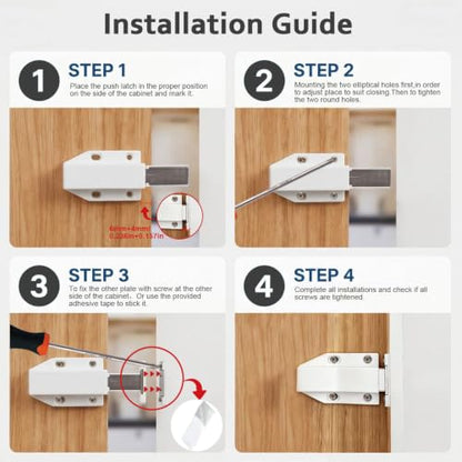 Push to Open Cabinet Hardware Magnetic Push Latch for Cabinet Drawer 2 Pack