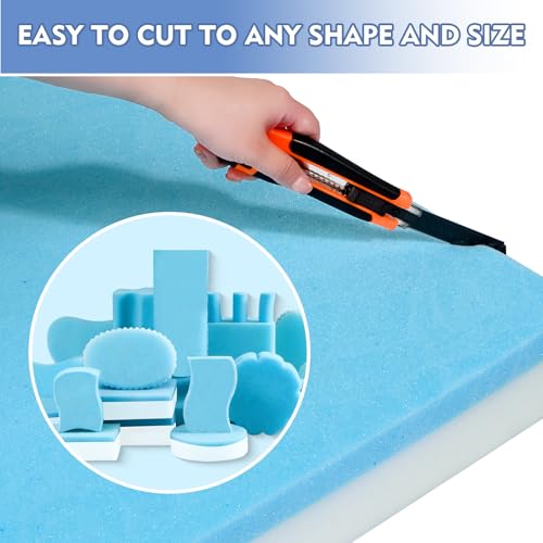 Upholstery Foam, 72" x 24" x 5" High Density Gel Memory Foam Padding Couch Cushion Support, Cut to Size Foam Replacement Pad for Sofa Sag Support - size: 72" X 24" X 5"