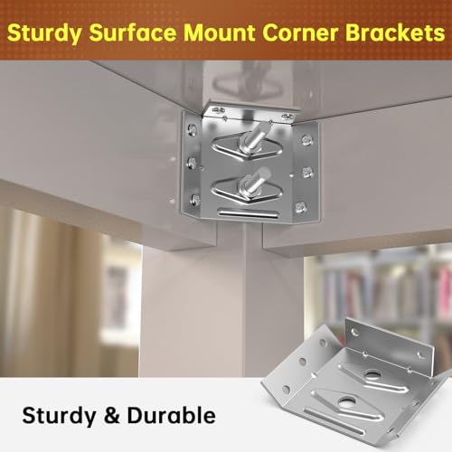 4 PCS Fixirons Surface Mount Corner Brackets - size: 4 Pcs