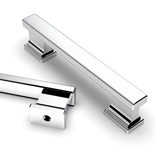 Asidrama 10 Pack 3.75 inch Polished Chrome Kitchen Cabinet Handles - color: Polished Chrome, size: 3.75" Hole Center, style: 10 Pack