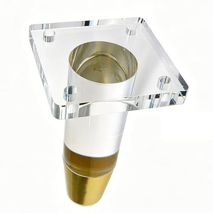 Clear Acrylic Sofa Legs, 4.7 Inch with Brass Tip, 4Pcs - size: H 4.7 Inch