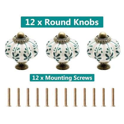 12pcs Ivory Pumpkin Knobs, Leaf Pattern Cabinet Knobs - color: Leaf, size: 12 Pieces