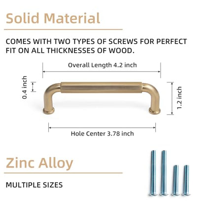 Goo-Ki 6 Pack 3-3/4 Inch （96mm） Hole Center Cabinet Pulls Champagne Bronze Zinc Alloy Kitchen Drawer Pulls Drawer Handles 4.2 Inch Length 2201-UBR-96 - color: Champagne Bronze, size: 3-3/4 inch Hole Centers