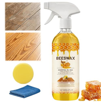Beeswax Wood Polish Spray,Beeswax Floor Spray,Beeswaxs Floor Polish,Beeswaxs Floor Restorer,Multi-Purpose Furniture Polish,Wood Cleaner Repairing and Care,Restores Shine & Removes Scratches(355ml)