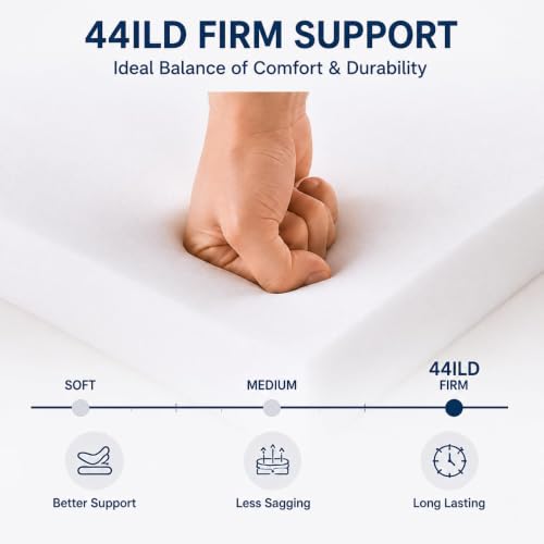 Firm High Density Upholstery Foam Cushion Pad 30ILD 1 x 24 x 72 Inch