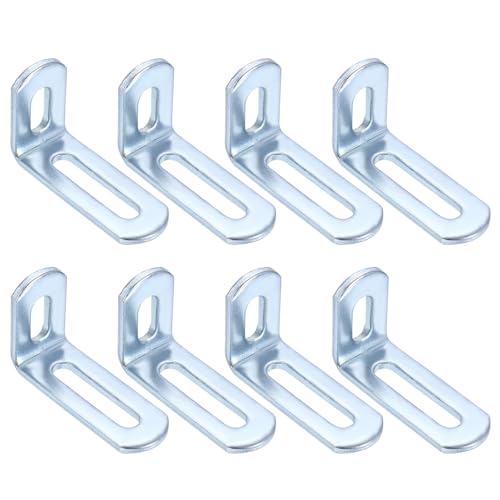 uxcell 8 Pcs Adjustable Right Angle Brackets 2"x1.2"x0.7" Silver - color: Silver, size: 2"x1.2"x0.7"