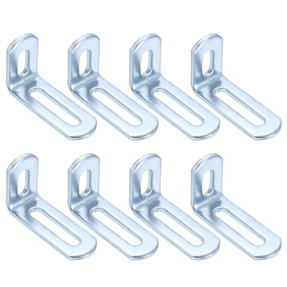 uxcell 8 Pcs Adjustable Right Angle Brackets 2"x1.2"x0.7" Silver - color: Silver, size: 2"x1.2"x0.7"