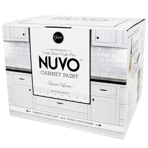 Nuvo Titanium Infusion Cabinet Makeover Kit - Easy DIY 7-Piece Set, Brilliant White, Long-Lasting Finish - color: Titanium Infusion, style: Full Sized Kit