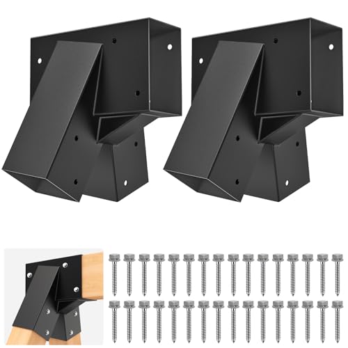 SELEWARE A Frame Swing Set Brackets for 4x4 Legs and 4x6 Beam - color: End brackets: 2 pcs