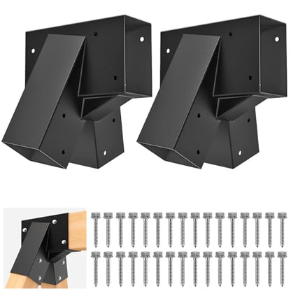 SELEWARE A Frame Swing Set Brackets for 4x4 Legs and 4x6 Beam - color: End brackets: 2 pcs
