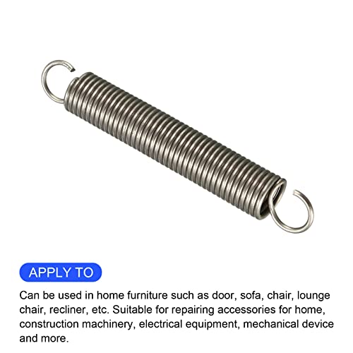 METALLIXITY Extension Spring (1.2x10x70mm/0.047"x0.39"x2.76") 2Pcs, Stainless Steel Tension Spring Wire - for Home Repair Construction Machinery - size: 0.047"x0.39"x2.76"